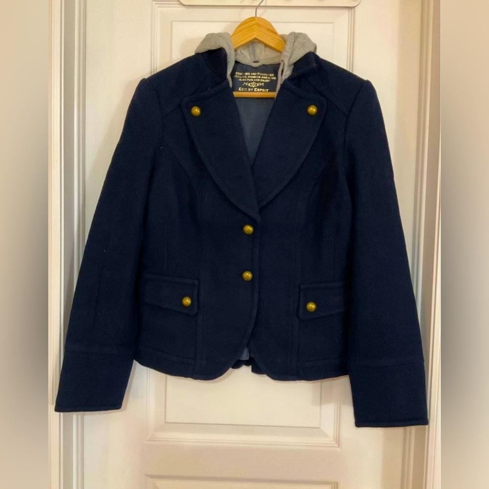 ESPRIT/ EDC navy blue wool coat/jacket for women, size Medium